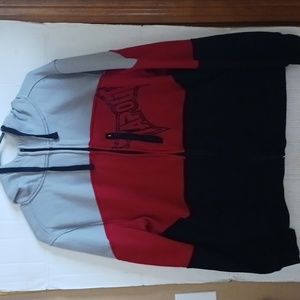 Tap Out Hoodie Sweater Mens Large Black Red Logo Zipper front